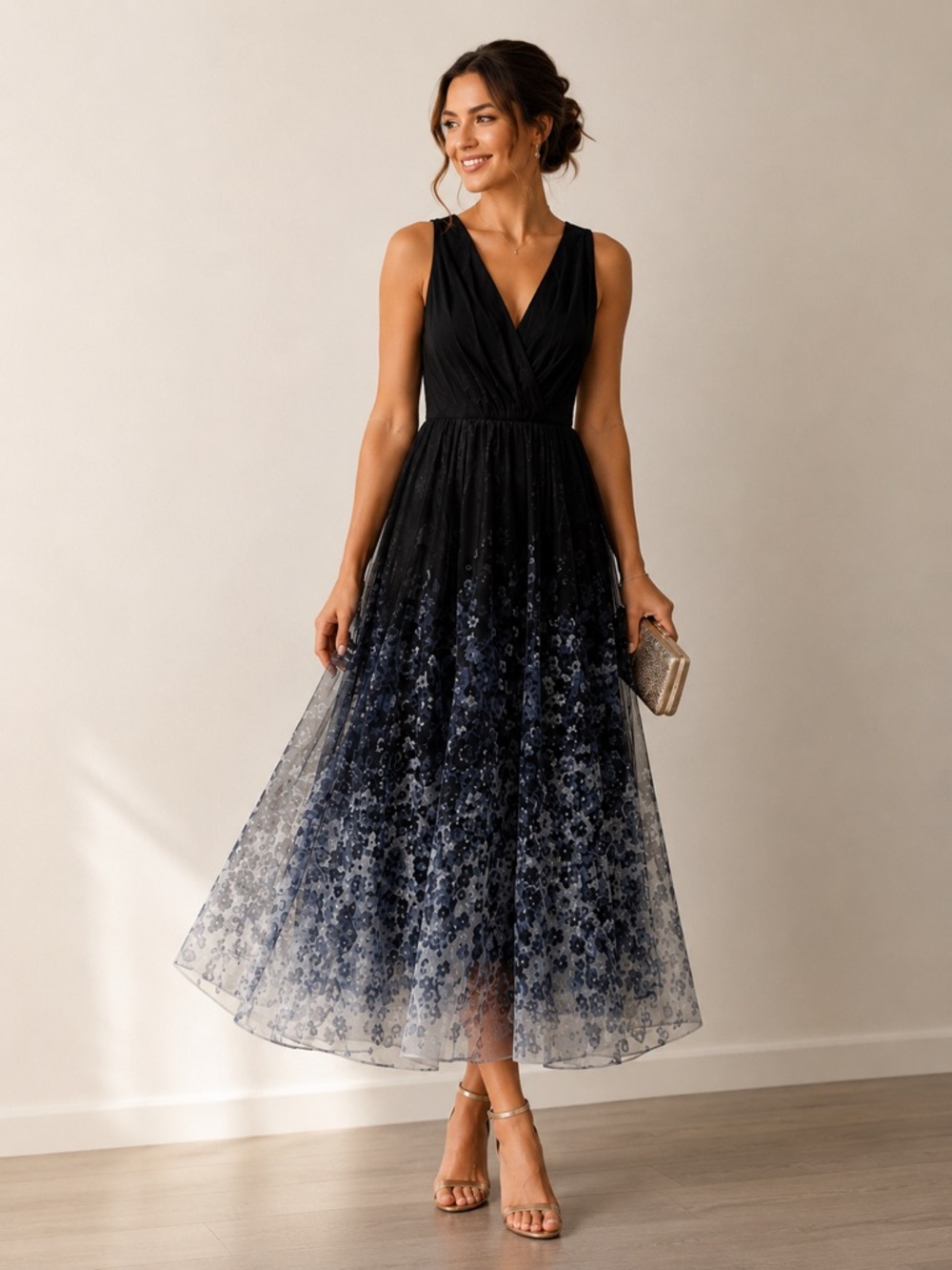 Monique Lhuillier Ombré Tulle Cocktail Dress | Elegant Special Occasion Dress